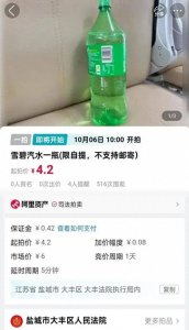 ​法院4.2元拍卖一瓶雪碧，限自提！被执行人之一为两家公司法定代表人，称企业已